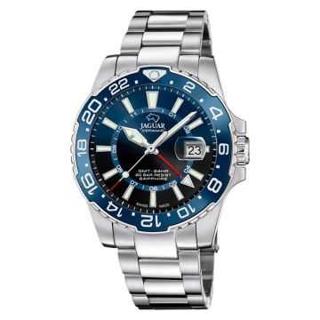 Jaguar Executive Diver GMT herreur i stål med blå skive