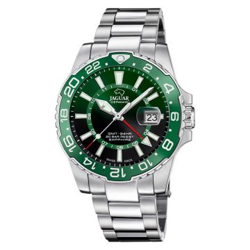 Jaguar Executive Diver GMT herreur i stål med grøn skive