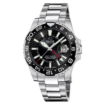 Jaguar Executive Diver GMT herreur i stål med sort skive