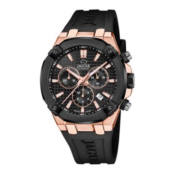 Jaguar Executive herreur i rosa med chronograf og siliconerem