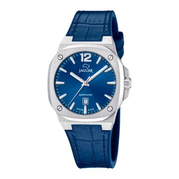 Jaguar RondCarré dameur i stål med blå skive