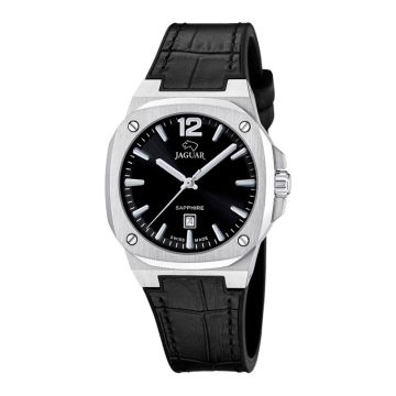 Jaguar RondCarré dameur i stål med sort skive