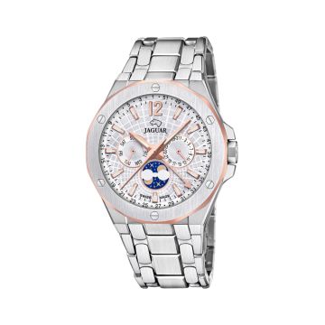 Jaguar Diplomatic Moon Phase herreur i stål med lænke - Ø44