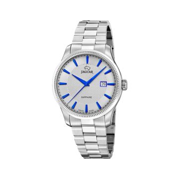 Jaguar Acamar Classic herreur i stål med blå detaljer - Ø40