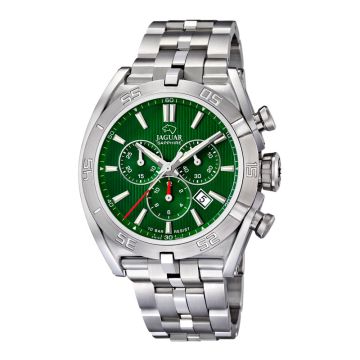 Jaguar Executive herreur i stål med grøn skive