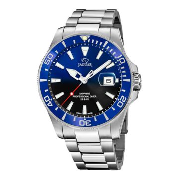 Jaguar Diver herreur i stål  med blå urskive
