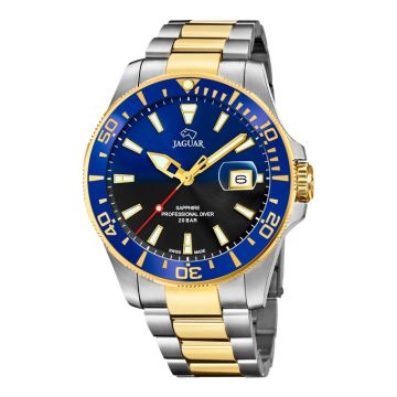 Jaguar Diver herreur i tofarvet stål  med blå urskive