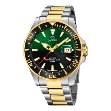 Jaguar Diver herreur i tofarvet stål  med grøn urskive