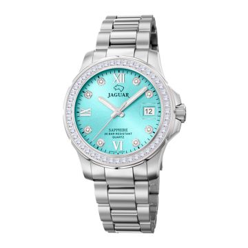 Jaguar Executive dameur i stål  med blå urskive