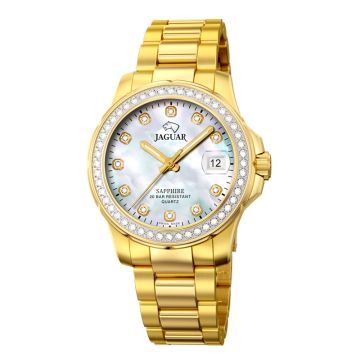  Jaguar Lady Diver dameur i guldfarvet stål med cubic zirkoner