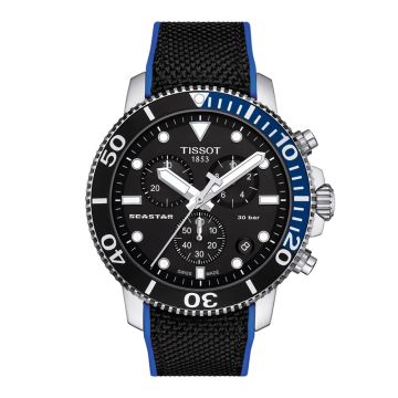 Tissot Seastar 1000 Chronograph herreur i stål med sort pvd overflade