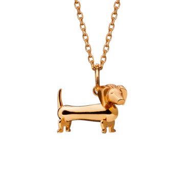 Kay Bojesen Gravhund halskæde i forgyldt