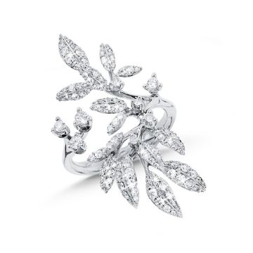 OLE LYNGGAARD COPENHAGEN ring stor Winter Frost i hvidguld med 121 brill. i alt 1,05 ct.