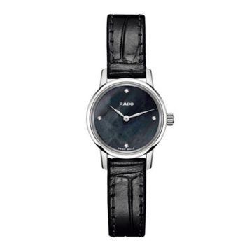 RADO Coupole Classic XS dameur med diamanter og læderrem