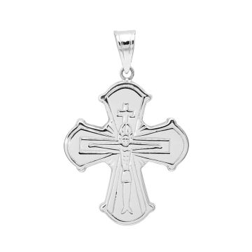 Dagmarkors dobbelt i sølv, 25x22 mm