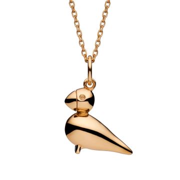 Kay Bojesen Sangfugl halskæde i forgyldt