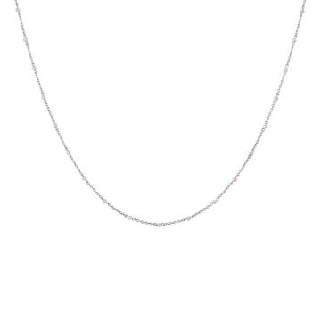 Bybiehl Scarlett sølv halskæde med perler og glassten, 45 cm