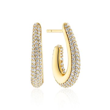 Sif Jakobs Goccia Parvus øreringe i forgyldt med zirkonia