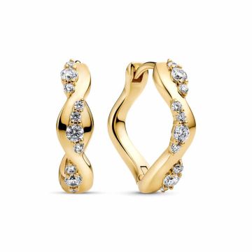 Sif Jakobs Ellera Waves Altro Creolo øreringe i forgyldt med zirkonia