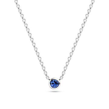 Sif Jakobs Essenza Sarzana Uno halskæde i sølv med blå cubic zirkonia