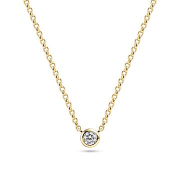 Sif Jakobs Sarzana Uno halskæde i guldbelagt med cubic zirkonia 