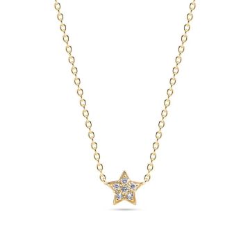 Sif Jakobs Astri halskæde i guldbelagt med cubic zirkonia 