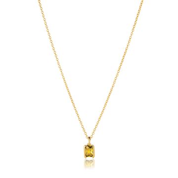Sif Jakobs Roccanova Piccolo forgyldt halskæde med gul cubic zirkonia