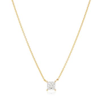 Sif Jakobs Ellera Quadrato forgyldt halskæde med cubic zirkonia