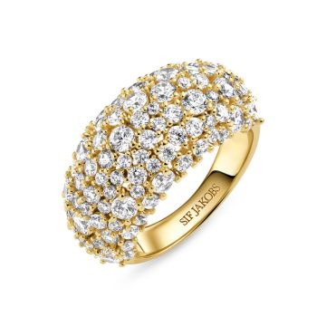 Sif Jakobs Cristallo Grande ring i forgyldt med zirkonia