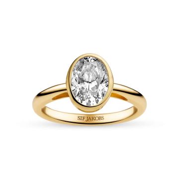Sif Jakobs Sardinien Ovale Grande ring i forgyldt med zirkonia