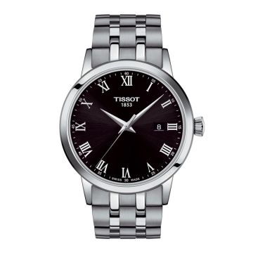 Tissot Classic Dream herreur i stål med romertal og lænke Ø42