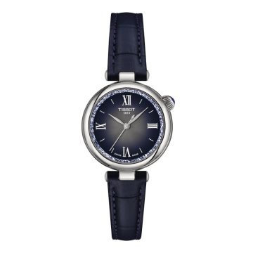 Tissot Desir dameur med blå skive og læderrem