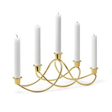 Georg Jensen HARMONY lysestage, 18 kt. forgyldt 