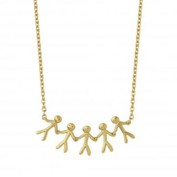 ByBiehl Family together 5 halskæde i forgyldt