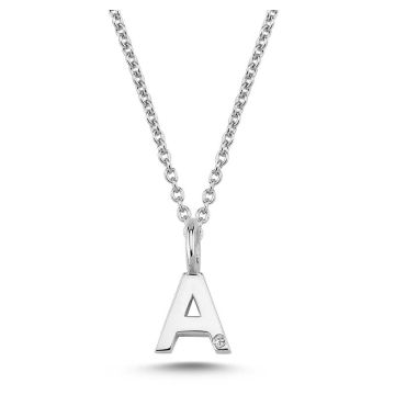 Nuran A vedhæng i hvidguld med 1 diamant - 6,5mm - uden kæde