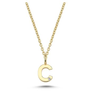 Nuran C vedhæng i guld med 1 diamant - 6,5mm - uden kæde