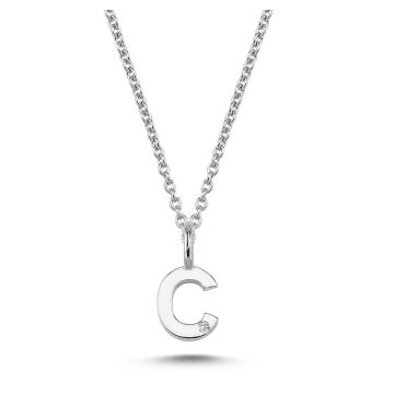Nuran C vedhæng i hvidguld med 1 diamant - 6,5mm - uden kæde