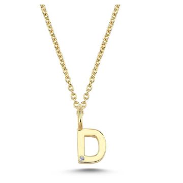 Nuran D vedhæng i guld med 1 diamant - 6,5mm - uden kæde