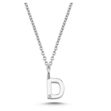 Nuran D vedhæng i hvidguld med 1 diamant - 6,5mm - uden kæde