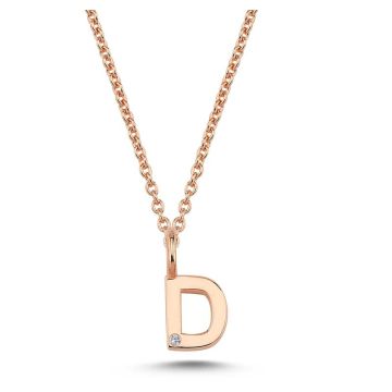 Nuran D vedhæng i rosaguld med 1 diamant - 6,5mm - uden kæde