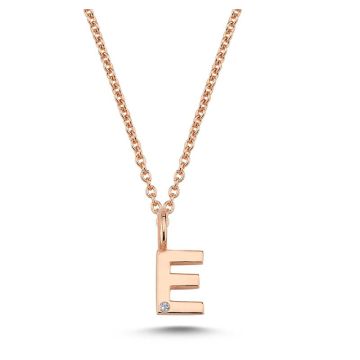Nuran E vedhæng i rosaguld med 1 diamant - 6,5mm - uden kæde