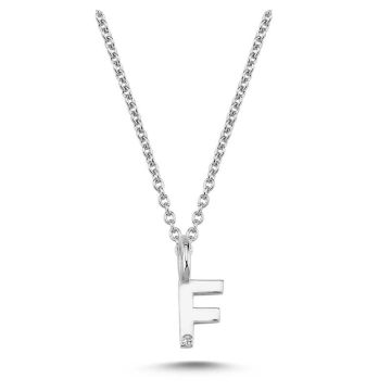 Nuran F vedhæng i hvidguld med 1 diamant - 6,5mm - uden kæde