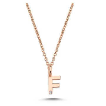 Nuran F vedhæng i rosaguld med 1 diamant - 6,5mm - uden kæde