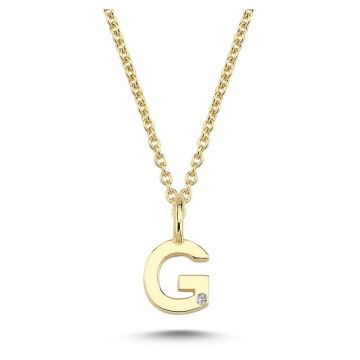 Nuran G vedhæng i guld med 1 diamant - 6,5mm - uden kæde