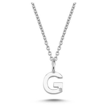 Nuran G vedhæng i hvidguld med 1 diamant - 6,5mm - uden kæde