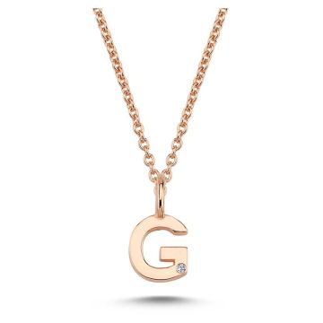 Nuran G vedhæng i rosaguld med 1 diamant - 6,5mm - uden kæde