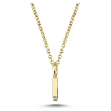 Nuran I vedhæng i guld med 1 diamant - 6,5mm - uden kæde