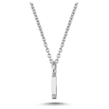 Nuran I vedhæng i hvidguld med 1 diamant - 6,5mm - uden kæde