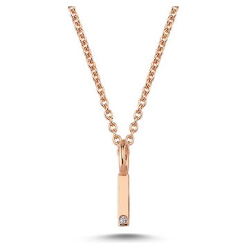 Nuran I vedhæng i rosaguld med 1 diamant - 6,5mm - uden kæde