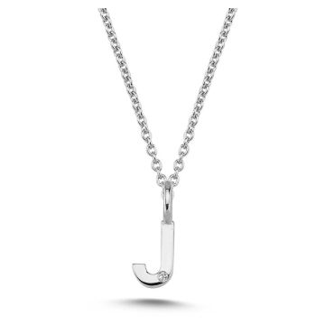 Nuran J vedhæng i hvidguld med 1 diamant - 6,5mm - uden kæde